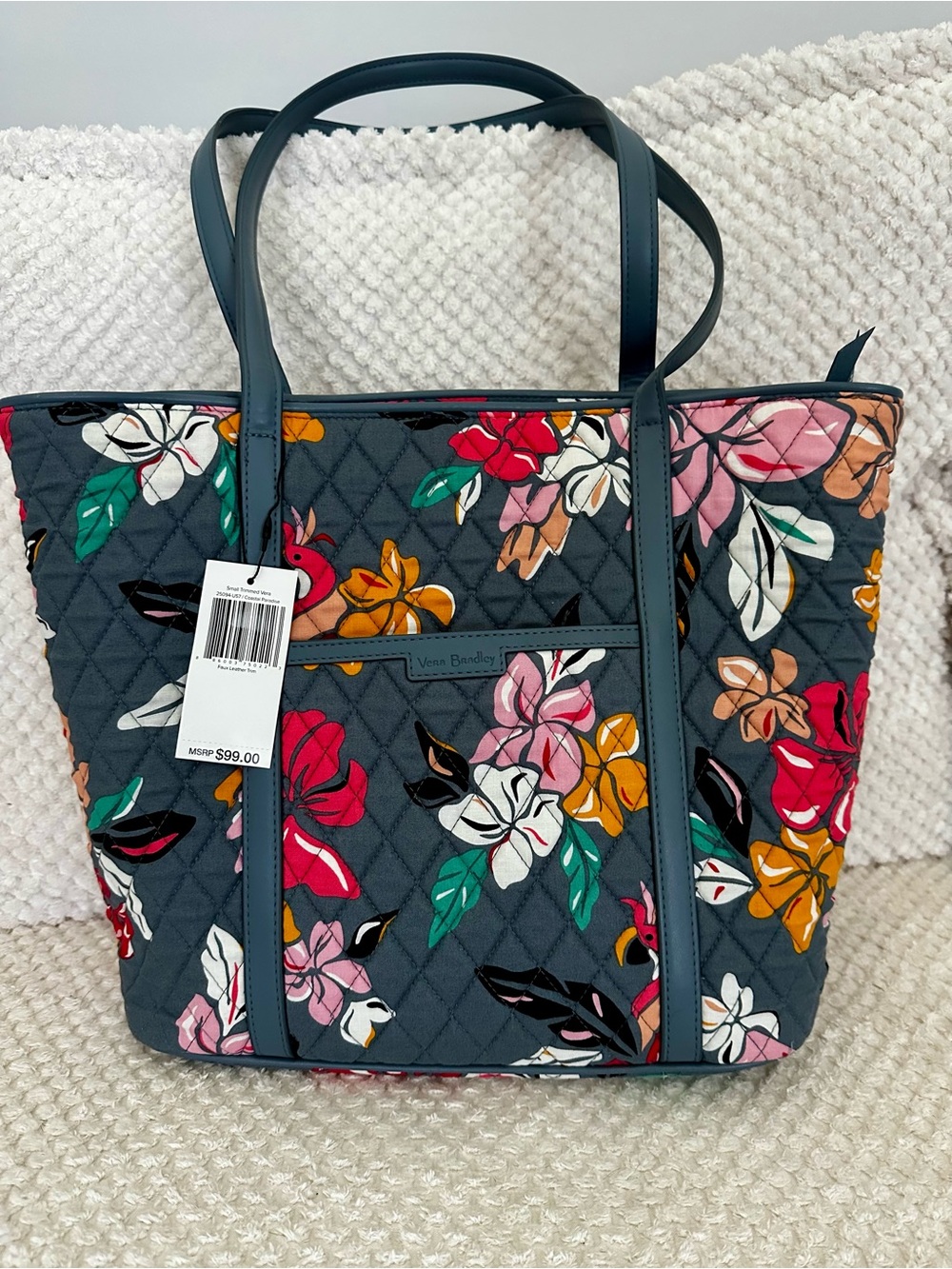 Vera Bradley Coastal Paradise Quilted Tote with trim accent - NWT